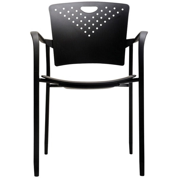Horizon MaxX StaxX A118A Stacking Chair - Black Seat Color - Polypropylene Seat Material - Black Back Color - Polypropylene Back Material - Steel Frame Material - Four-legged Base - Armrest - 2 / Box