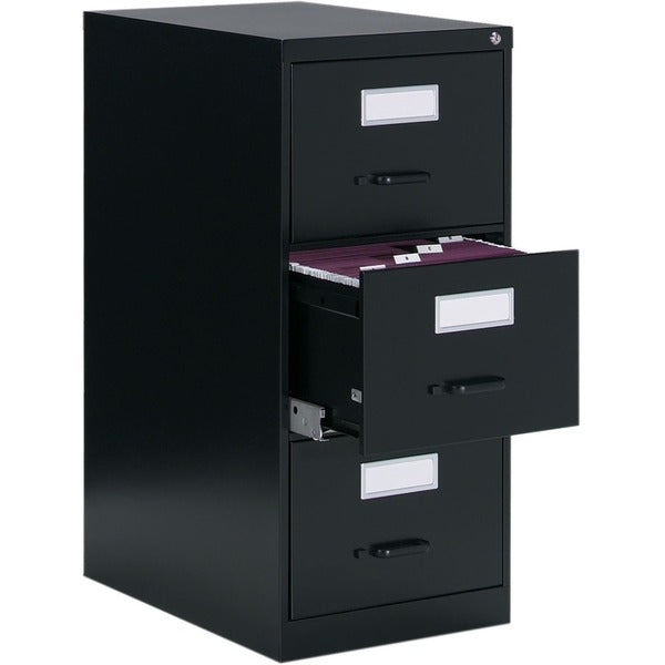 Global Fileworks 26-351 File Cabinet - 18.2" x 26.6" - 3 x Drawer(s) for File - Legal - Vertical - Pull-out Drawer, Drawer Extension, Ball-bearing Suspension, Label Holder, Removable Lock, Interlocking, Anti-tip - Gray