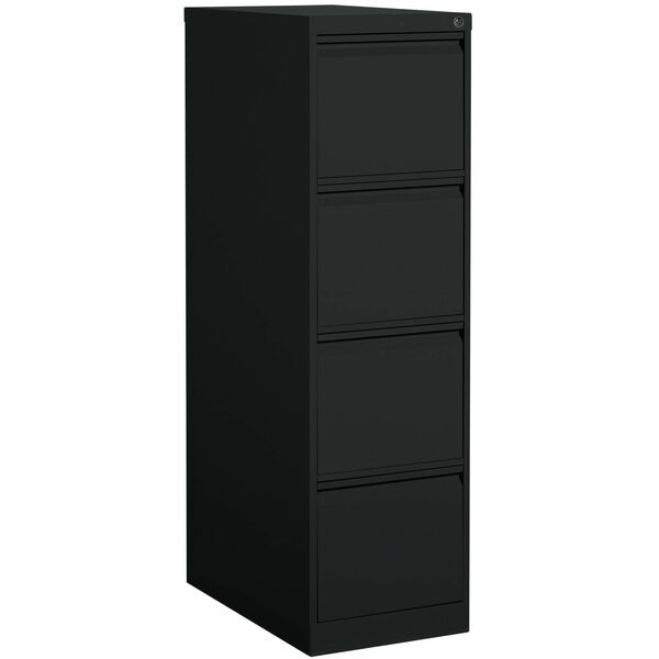 Offices To Go 4 Drawer Letter Width Vertical File - 15.15" (38.48 cm) Width x 25" (63.50 cm) Depth x 52" (132.08 cm) Height - 4 x Drawer(s) for File - Letter - Vertical - Ball-bearing Suspension, Lockable, Pull-out Drawer - Black