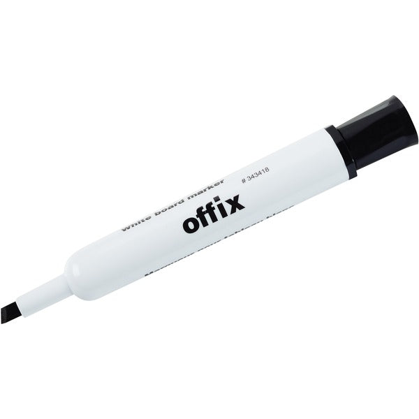 Offix Dry Erase Whiteboard Marker - Chisel Marker Point - Black Ink - 1 Each