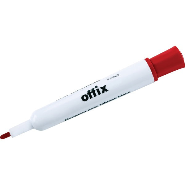 Offix Dry Erase Whiteboard Marker - Chisel Marker Point Style - Red - 1 Each