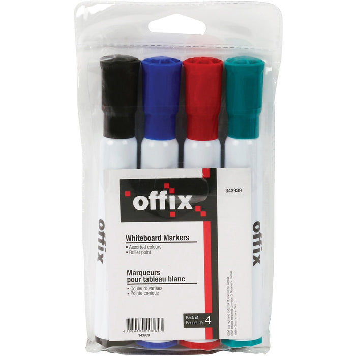 Offix Dry Erase Whiteboard Marker Set - Assorted Ink - Alcohol Based - 1 / Pack