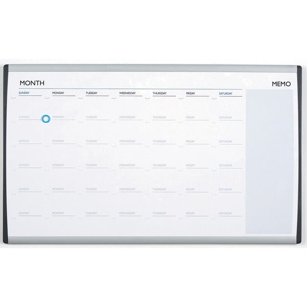 ACCO Arc Cubicle Dry-Erase Monthly Calendar, 18" x 30" - 30" (762 mm) Width x 18" (457.20 mm) Height - White Surface - Aluminum Frame - Rectangle - Magnetic - 1 Each