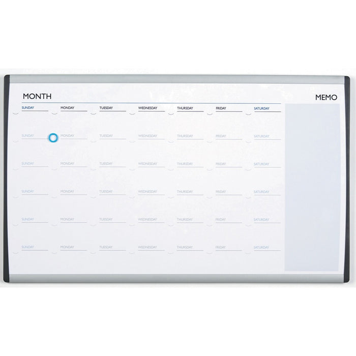 ACCO Arc Cubicle Dry-Erase Monthly Calendar, 18" x 30" - 30" (76.20 cm) Width x 18" (45.72 cm) Height - White Surface - Aluminum Frame - Rectangle - Magnetic - 1 Each
