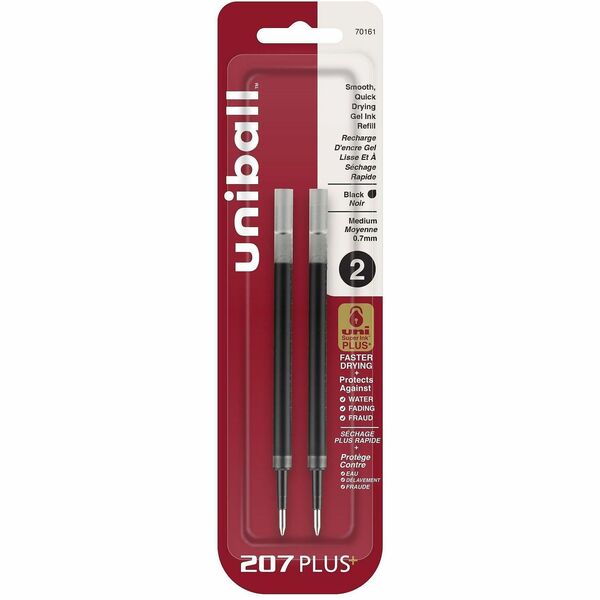 uniball 207 Plus+ / 307 Gel Pen Refill - uniball&#8482; 207 Plus+ / 307 Gel Pen Refill, Medium Point (0.7mm), Black, 2 Pack