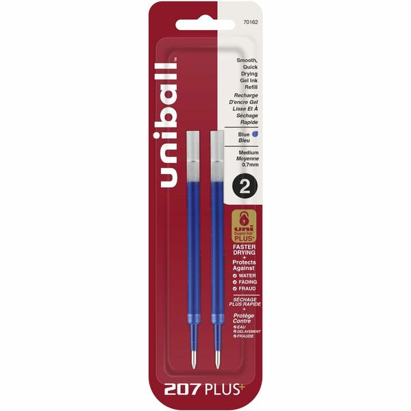 uniball 207 Plus+ / 307 Gel Pen Refill - uniball&trade; 207 Plus+ / 307 Gel Pen Refill, Medium Point (0.7mm), Blue, 2 Pack
