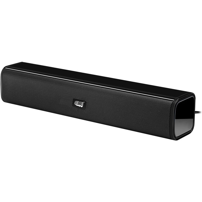 Adesso Xtream S5 2.0 Portable Sound Bar Speaker - 10 W RMS - Black - 160 Hz to 18 kHz - USB - 1 Each