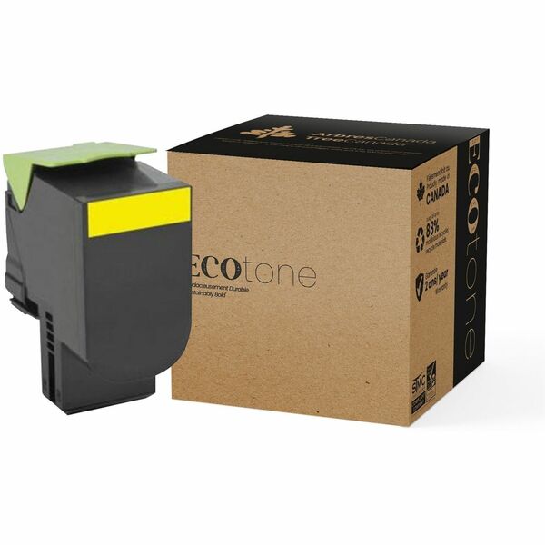 EcoTone Toner Cartridge - Remanufactured for Lexmark 71B10Y0 - Yellow - 2300 Pages - 1 Pack