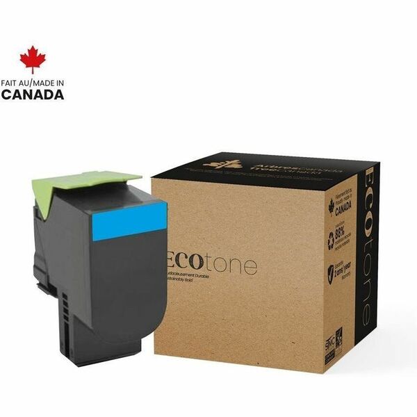 EcoTone Toner Cartridge - Remanufactured for Lexmark 71B1HC0 - Cyan - 3500 Pages - 1 Pack