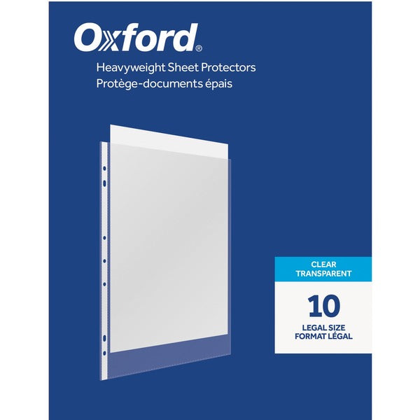 Oxford Sheet Protector - 3 mil (0.08 mm) Thickness - For Legal 8 1/2" (215.90 mm) x 14" (355.60 mm) Sheet - 3 x Holes - Ring Binder - Clear - 10 / Box