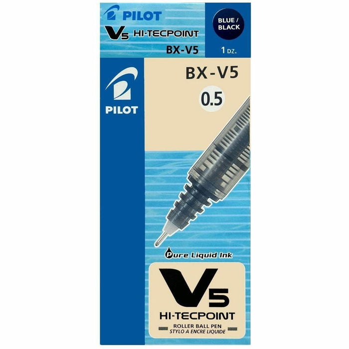 Pilot Hi-Tecpoint Rollerball Pen - Black/Blue Ink - Liquid - 1 / Each