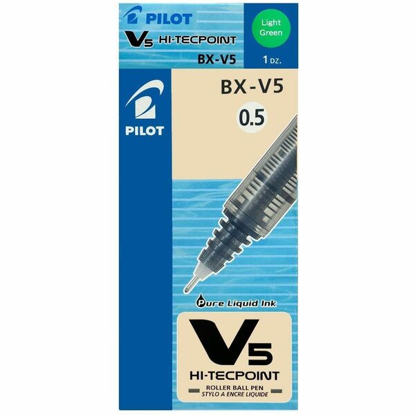 Pilot Hi-Tecpoint Rollerball Pen - 0.5 mm (0.02") Needle Pen Point - Refillable - Light Green Ink - Liquid - 1 / Each