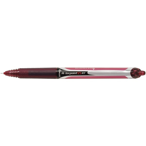 Pilot Hi-Tecpoint Rollerball Pen - 0.5 mm (0.02") Pen Point - Refillable - Retractable - Dark Red Ink - Liquid - 1 / Each
