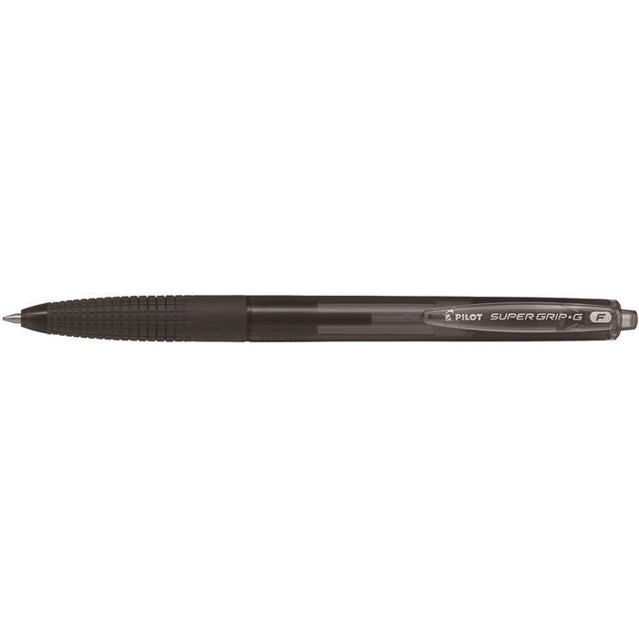 Pilot Super Grip G Ballpoint Pen - Refillable - Retractable - Black Ink - Oil Based - 12 / Box