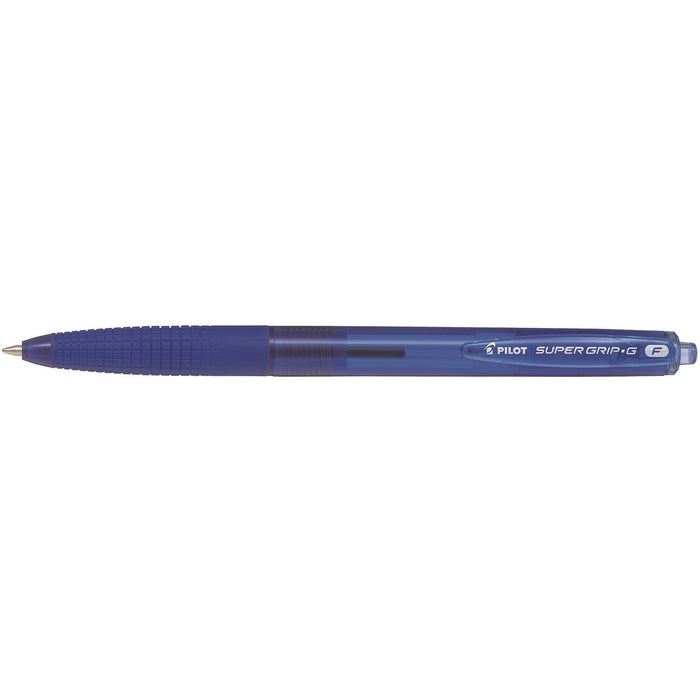 Pilot Super Grip G Ballpoint Pen - Refillable - Retractable - Blue Ink - Oil Based - 12 / Box