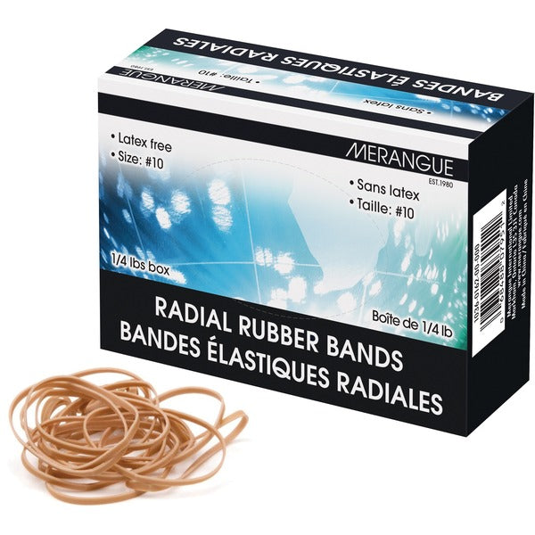 Merangue Rubber Band - Size: #10 - 1.25" (31.75 mm) Length x 62 mil (1.57 mm) Width - Latex-free, Durable, Elastic - Natural - 1 / Box