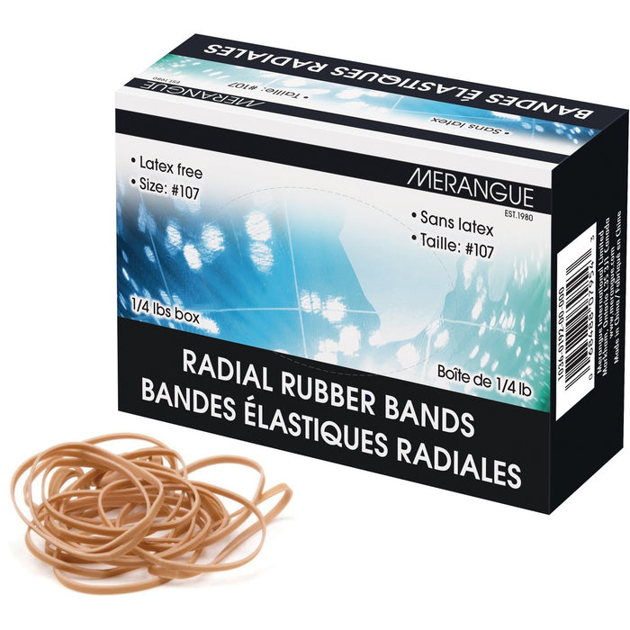 Merangue Latex-Free Rubber Bands - Size: #107 - 7" (177.80 mm) Length x 0.62" (15.75 mm) Width - Latex-free, Durable, Elastic - Natural - 1 Each