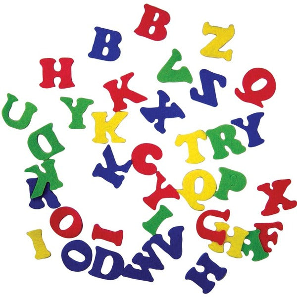 DBLG Import Acrylic felt shapes Letters - Learning Theme/Subject - Assorted - Felt, Acrylic - 104 / Pack
