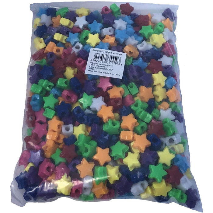 DBLG Import Beads - Stars - Jewelry - Assorted - 500 / Pack
