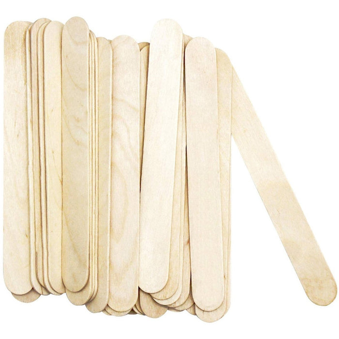 DBLG Import Natural Tongue depressors - Craft Project, Construction, Frame, Jewelry Box - 6" (152.40 mm) Length - Natural - 100 / Pack