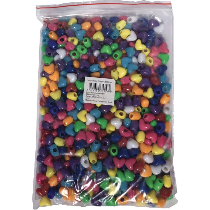 DBLG Import Beads - Heart - Jewelry - Assorted - Plastic - 500 / Pack