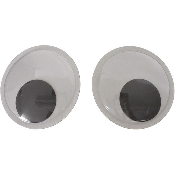 DBLG Import Wiggly Eyes Round 10mm - Art, Craft - 0.39" (10 mm) Diameter - Black, White - 100 / Bag