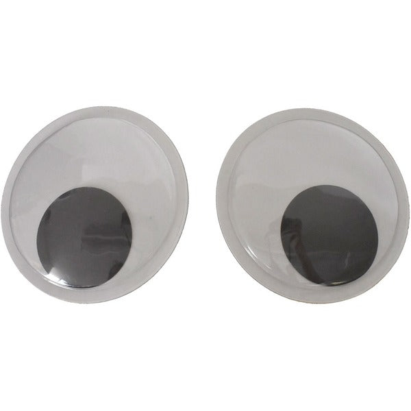 DBLG Import Wiggly Eyes Round 15mm - Art, Craft - 0.59" (15 mm) Diameter - Black, White - 100 / Bag