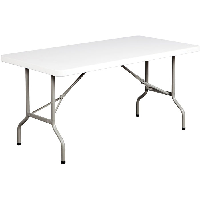 Heartwood 60" Folding Table - Granite Rectangle Top - Powder Coated Four Leg Base - 4 Legs - 200 lb (90.72 kg) Capacity - 60" (1524 mm) Table Top Width x 30" (762 mm) Table Top Depth - 29" (736.60 mm) Height - Breakroom, Commercial, Indoor, Outdoor - High