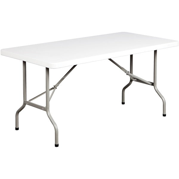 HDL 60" Folding Table - Granite Rectangle Top - Powder Coated Four Leg Base - 4 Legs - 200 lb (90.72 kg) Capacity - 60" (1524 mm) Table Top Width x 30" (762 mm) Table Top Depth - 29" (736.60 mm) Height - Breakroom, Commercial, Indoor, Outdoor - High-densi