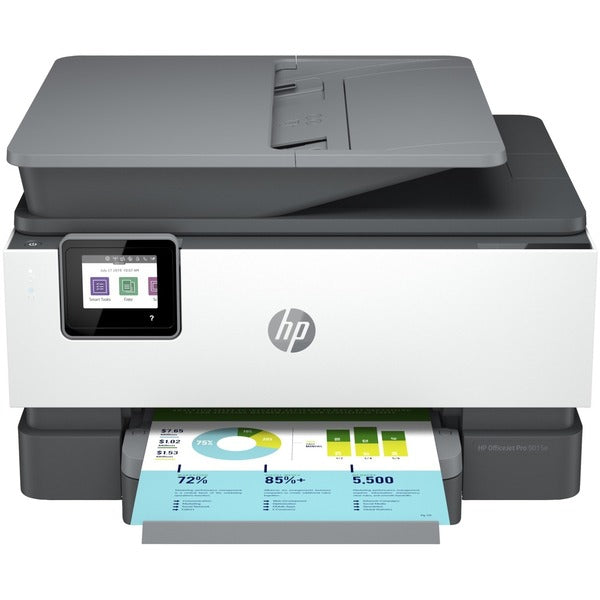 HP Officejet Pro 9015e All-in-One Multifunction Colour Inkjet Printer - Copier/Fax/Printer/Scanner - 32 ppm Mono/32 ppm Color Print - 4800 x 1200 dpi Print - Automatic Duplex Print - Up to 25000 Pages Monthly - 250 sheets Input - Color Flatbed Scanner - 1