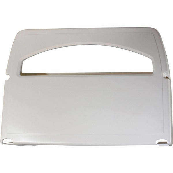 Globe Plastic Toilet Seat Cover Dispenser White - Half-fold Dispenser - 500 x Toilet Seat Cover - 11" (279.40 mm) Height x 3" (76.20 mm) Width x 16" (406.40 mm) Depth - Plastic - White - Sturdy, Long Lasting - 1 Each