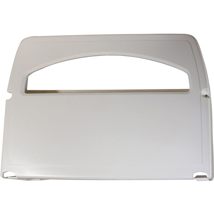 Globe Plastic Toilet Seat Cover Dispenser White - Half-fold Dispenser - 500 x Toilet Seat Cover - 11" (279.40 mm) Height x 3" (76.20 mm) Width x 16" (406.40 mm) Depth - Plastic - White - Sturdy, Long Lasting - 1 Each