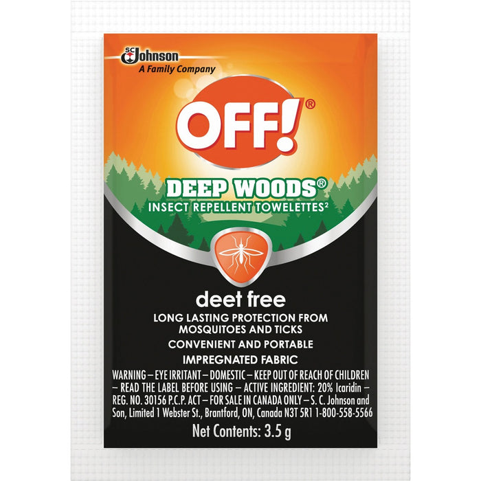 OFF! Deep Woods&reg; Insect Repellent Wipes - Deet Free - 1/2 Fold - 10 / Box