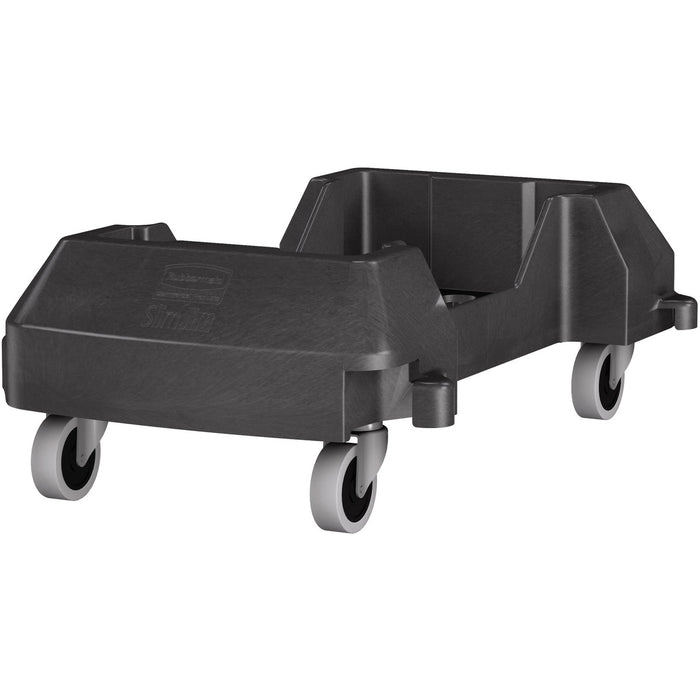 Rubbermaid Commercial Slim Jim Resin Trainable Dolly - 4 Casters - Resin, Structural Foam - 23.9" (607.06 mm) Length x 14.7" (373.38 mm) Width x 8.4" (213.36 mm) Height - Black, Gray - 1 Each