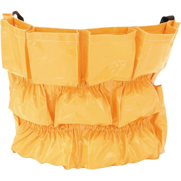 Globe Caddy Bag for Round Containers - 20.50" (520.70 mm) Length x - Yellow - Vinyl - Cleaning Supplies, Garbage Can - 1 Each