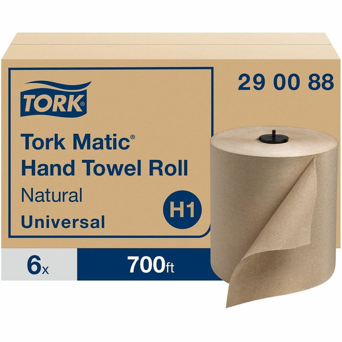 TORK Tork Matic Hand Towel Roll Natural H1 - 1 Ply - 7.68" (195.07 mm) Width x 700 ft (213.36 m) Length - 884 Sheets/Roll - Nature - Paper - 6 / Carton