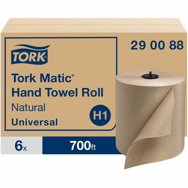 TORK Tork Matic Hand Towel Roll Natural H1 - 1 Ply - 7.7" x 700 ft - 884 Sheets/Roll - Nature - Paper - 1 Roll