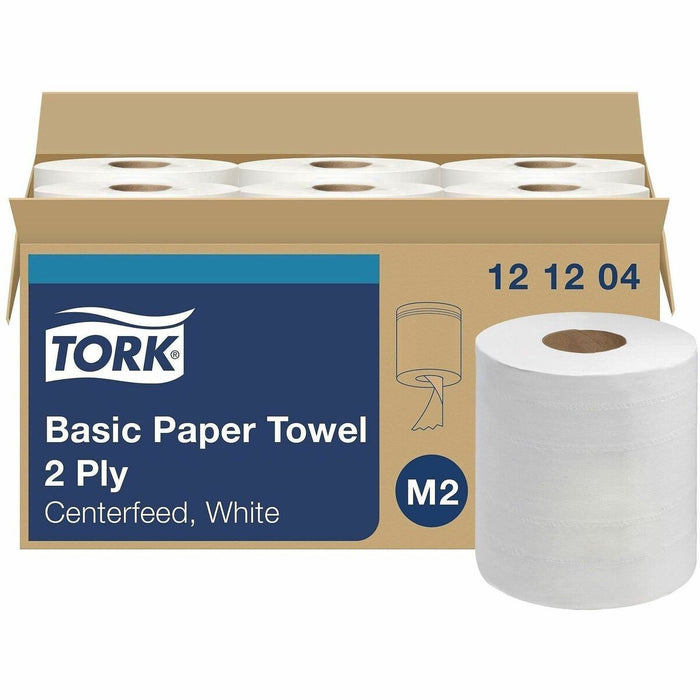 TORK Soft Centerfeed Hand Towel White M2 - 2 Ply11.80" (299.72 mm) Length - 600 Sheets/Roll - 7.70" (195.58 mm) Roll Diameter - 2.90" (73.66 mm) Core - White - Fiber - 6 Roll