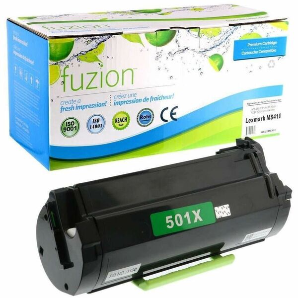 fuzion Remanufactured Toner Extra High Yield for Lexmark 50F1X00 - Black - Yield: 10000