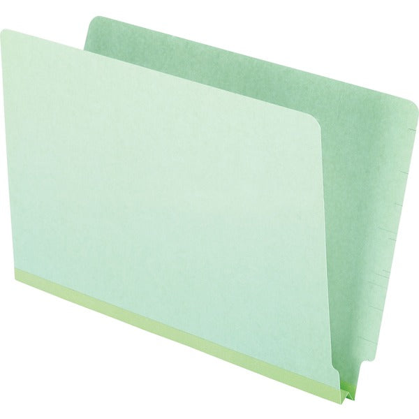 Pendaflex Straight Tab Cut Legal End Tab File Folder - 8 1/2" (215.90 mm) x 14" (355.60 mm) - 200 Sheet Capacity - 1" (25.40 mm) Expansion - End Tab Location - Pressboard - Light Green - 25 / Box