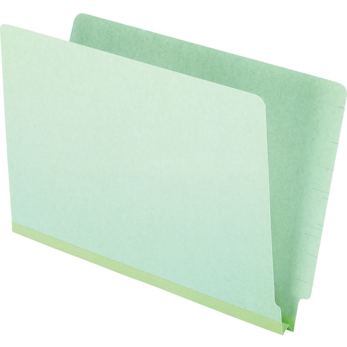 Pendaflex Straight Tab Cut Legal End Tab File Folder - 8 1/2" (215.90 mm) x 14" (355.60 mm) - 200 Sheets Capacity - 1" (25.40 mm) Expansion - End Tab Location - 25 pt. (8.80 mm) - Pressboard - Light Green - Reinforced Gusset, Long Lasting, Durable - 25.0
