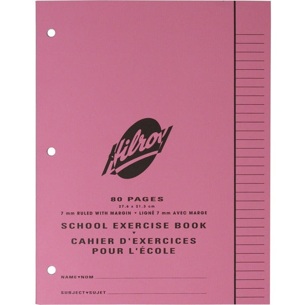 Hilroy Notebook - 80 Pages - Ruled Front Ruling - 0.28" (7 mm) Ruled - 3 Hole(s) - 10 7/8" (27.62 cm) x 8 3/8" (21.27 cm) Sheet Size - Hole-punched - 1 Each