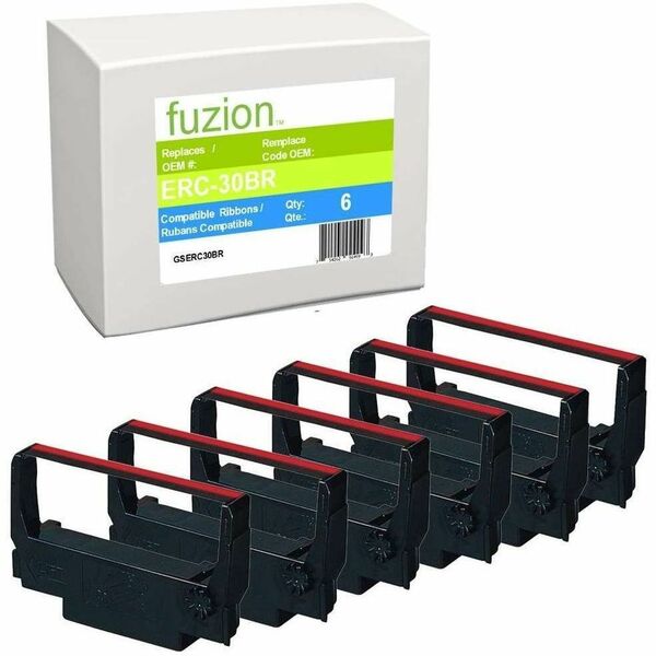 fuzion Compatible Ribbon for Epson ERC-30/34/38 - Black/Red - Yield: Dot Matrix