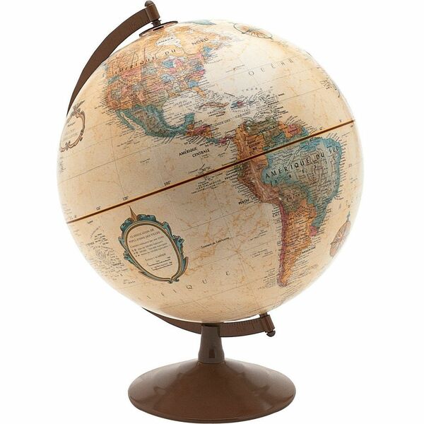 Replogle Globes Globe - 12" (304.80 mm) Height - Raised Relief, Semi Meridian Mounting