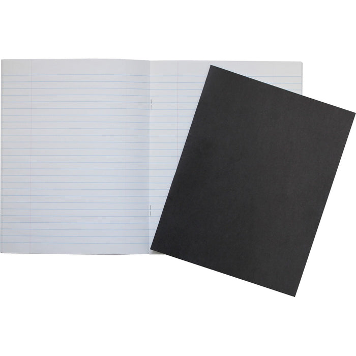 Hilroy Stitched Exercise Book, Black - Stitched - Ruled Front Ruling - 0.31" (8 mm) Ruled - 9.13" (231.77 mm) Height x 7 1/8" (18.10 cm) Width x 0.13" (3.18 mm) Depth - White Paper - Lightweight