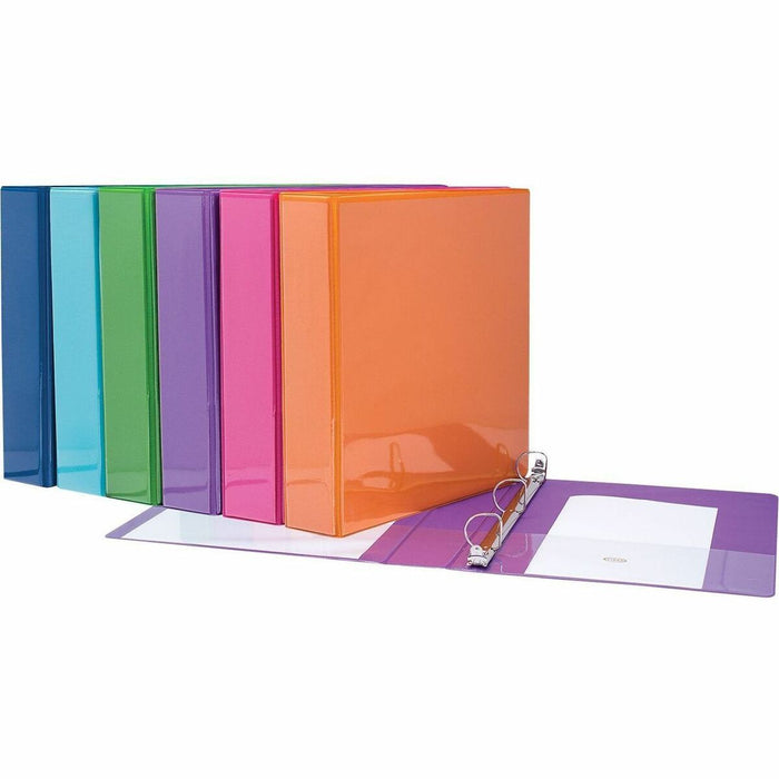 1.5'' D-RING ASS.VINYL VIEW BIND. - 1 1/2" (38.10 mm) Binder Capacity - 1.50" (38.10 mm) Ring - Fastener: D-Ring - Pocket: 2, Inside Front & Back, Spine - Vinyl - Assorted - 1.0