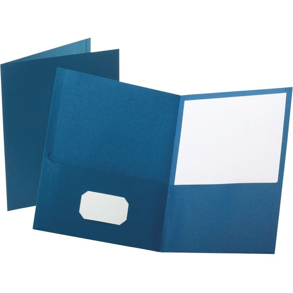 Oxford Letter Recycled Portfolio - 8 1/2" (215.90 mm) x 11" (279.40 mm) - 100 Sheets Capacity - 2 Internal Pocket(s) - Blue