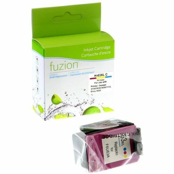 fuzion Remanufactured High Yield Inkjet Ink Cartridge 63XL - Cyan, Magenta, Yellow - 1 / Each - 330 Pages