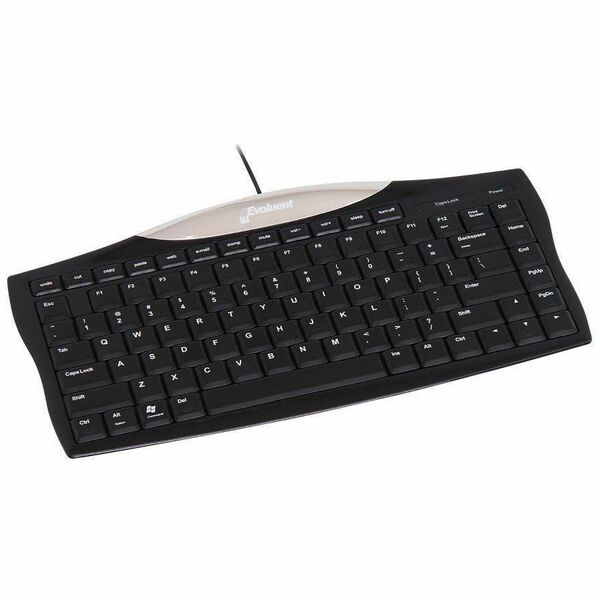 Evoluent EKB Full Featured Compact Keyboard - Cable Connectivity - USB Interface - 12 Hot Key(s) - Undo, Cut, Copy, Paste, Web, Email Hot Key(s) - Windows, Mac OS - English - PC, Mac