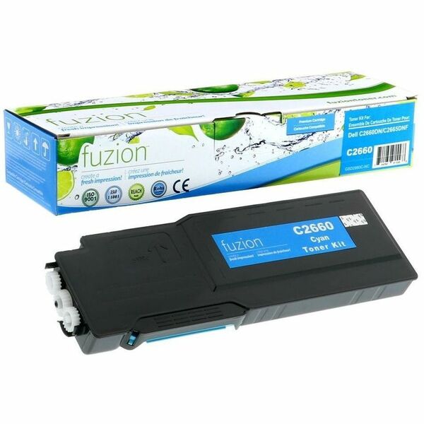 fuzion Dell 593-BBBT Compatible Toner - Cyan - Yield: 4000